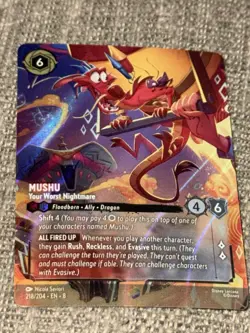 Mushu - Your Worst Nightmare Enchanted 218/204 Disney Lorcana Reign Of Jafar Nm - Image 1