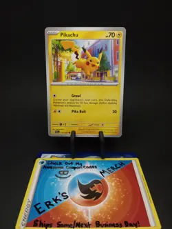 Pikachu 018/091 Paldean Fates Regular Common Pokemon Card - Image 1