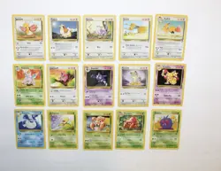 Vintage Pokemon Base Set 2 Uncommon/Common (15 Card Bundle) - Image 1