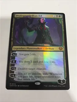 MTG Professor Dellian Fel Foil SOS Magic 214 Mythic PW Card Strixhaven In Hand - Image 1