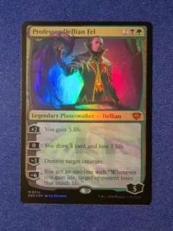 MTG Professor Dellian Fel Foil SOS Magic 214 Mythic PW Card Strixhaven In Hand - Image 1
