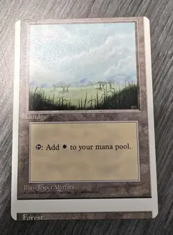 Miscut Plains/Forest Basic Land 4th Edition MTG Magic Gathering Error Misprint - Image 1
