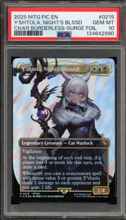 Magic MTG Y'Shtola Night's Blessed FIC CHAR Borderless Surge Foil #0215 PSA 10 - Image 1
