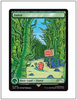 1x Forest, Full Art - 1943, Spongebob Squarepants Secret Lair Drop, MTG NM - Image 1