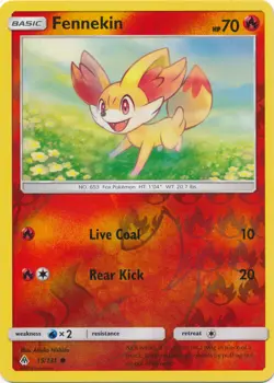 Pokemon - Fennekin - 15/131 - Common - Reverse Holo - Sun & Moon Forbidden Light - Image 1