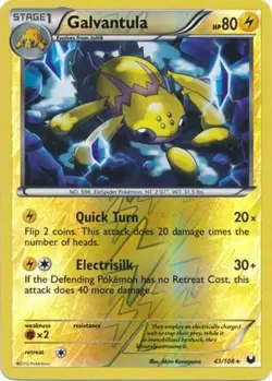 Pokemon - Galvantula - 43/108 - Rare - Reverse Holo - BW - Dark Explorers - NM - Image 1
