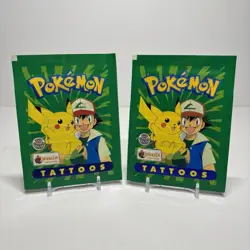 Pokemon TCG Topps Merlin 1999 Tattoos Booster Pack Factory Sealed Lot Of 2 - Image 1