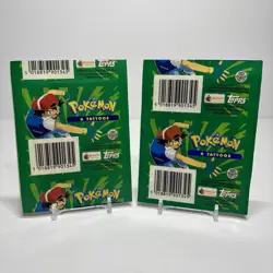 Pokemon TCG Topps Merlin 1999 Tattoos Booster Pack Factory Sealed Lot Of 2 - Image 2