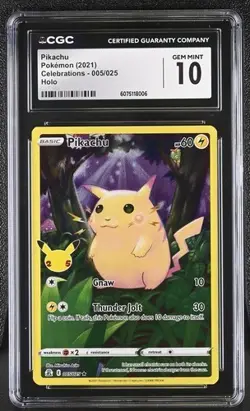 Pokemon celebrations full art Pikachu 005/025 CGC Gem mint 10 - Image 1
