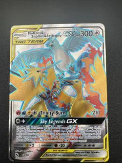 Moltres & Zapdos & Articuno GX 66/68 Hidden Fates Ultra Rare Pokemon Card - Image 1