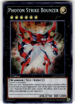 Yugioh Photon Strike Bounzer GAOV-EN043 Secret Rare 1st Ed NM Near Mint - Image 1
