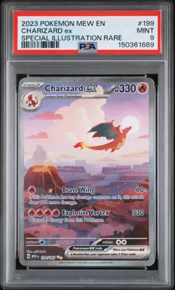 2023 POKEMON MEW EN-151 SPECIAL ILLUSTRATION RARE #199 CHARIZARD EX PSA 9 - Image 1