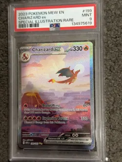 2023 POKEMON MEW EN-151 SPECIAL ILLUSTRATION RARE #199 CHARIZARD EX PSA 9 MINT - Image 1