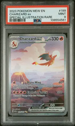 2023 POKEMON MEW EN-151 SPECIAL ILLUSTRATION RARE #199 CHARIZARD EX PSA 9 - Image 1