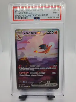 2023 POKEMON MEW EN-151 SPECIAL ILLUSTRATION RARE #199 CHARIZARD EX PSA 9 - Image 1