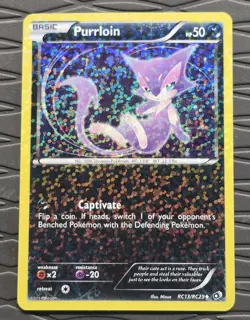 Purrloin RC13/RC25 Legendary Treasures Radiant Collection Holo Pokemon Card - Image 1