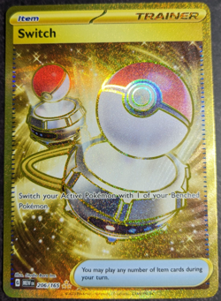 Switch 206/165 S&V 151 (MEW) NM ⭐ Gold Hyper Rare Full Art Pokemon Card - Image 2