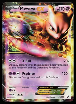 Mewtwo EX 54/113 Holo Legendary Treasures Pokemon Card - Image 1