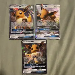 Eevee GX SM174, 175, 176 Sun & Moon Ultra Rare Black Star Promo Pokemon Card - Image 1