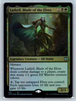 LATHRIL, BLADE OF THE ELVES 1 COMMANDER: KALDHEIM MAGIC: THE GATHERING FOIL NM - Image 1