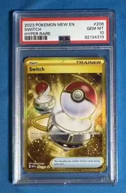💎 PSA 10 💎 2023 SWITCH Pokemon Scarlet Violet 151 Trainer Card MEW EN 206 📈 - Image 1