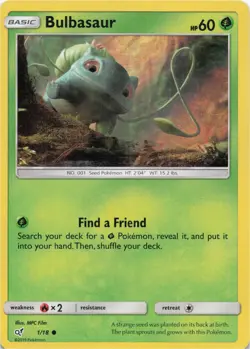 Pokemon - Bulbasaur (Holo Common) #1/18 - Detective Pikachu Holo - Image 1
