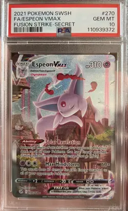 Pokemon Espeon Vmax Fusion Strike Secret Rare Full Alt Art #270 Psa 10 - Image 1