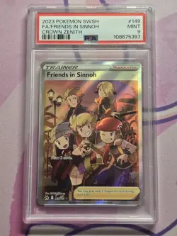 2023 Pokemon Crown Zenith Friends in Sinnoh 149/159 Full Art Holo Rare PSA 9 - Image 1
