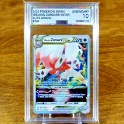 Pokemon Lost Origin Hisuian Zoroark VSTAR 147/196 AGS Legendary 10 FA Holo 2022 - Image 1