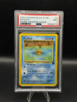 🦆😐 ❓2000 POKEMON PSYDUCK #20 POKEMON LEAGUE BLACK STAR PROMO PSA 9 ❓😐🦆 - Image 1