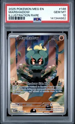 2025 Pokemon PSA 10 Marshadow #146/132 Mega Evolution Illustration Rare Gem Mint - Image 1