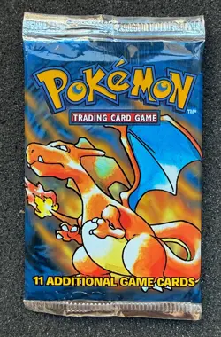 Pokemon 1999 Sealed Base Set Unlimited Booster Pack Charizard Artwork WOTC - Image 1
