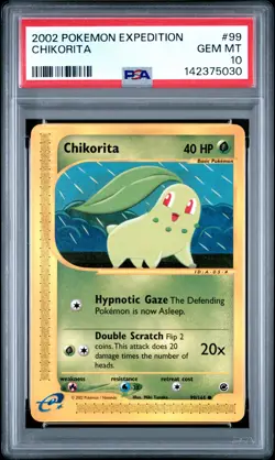 2002 POKEMON EXPEDITION #99 CHIKORITA PSA 10 - Image 1