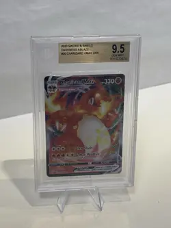 Pokemon TCG Charizard VMAX URR #20 Darkness Ablaze Sword & Shield. Crack! 9.5 - Image 1