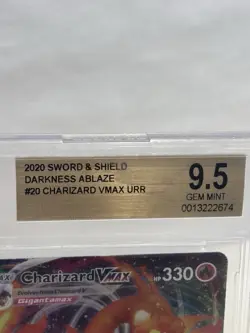 Pokemon TCG Charizard VMAX URR #20 Darkness Ablaze Sword & Shield. Crack! 9.5 - Image 3