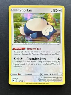 Snorlax 143/196 Holo Rare Lost Origin Pokemon LP - Image 1