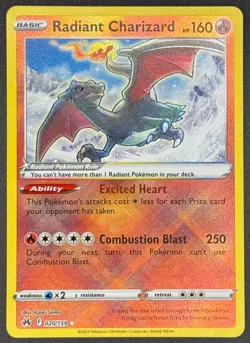 Radiant Charizard 020/159 Pokemon TCG Crown Zenith Radiant Rare Near Mint - Image 1