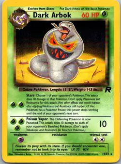 Pokemon TCG Dark Arbok (19) Rare Unlimited Team Rocket 19/82 MP - Image 1