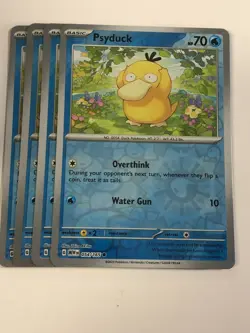 Pokemon TCG 151 4x Playset Reverse Holographic Psyduck 054/165 Near Mint - Image 1
