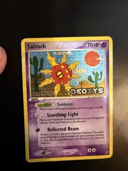 Pokemon TCG Solrock EX Deoxys 47/107 Reverse Holo Stamped 2005 Rare - Image 2