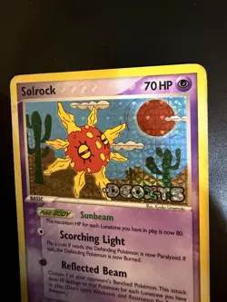 Pokemon TCG Solrock EX Deoxys 47/107 Reverse Holo Stamped 2005 Rare - Image 3
