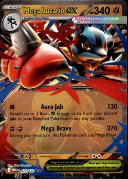 Mega Lucario ex Pokemon Holo Double Rare Ascended Heroes 113/217 Near Mint - Image 1