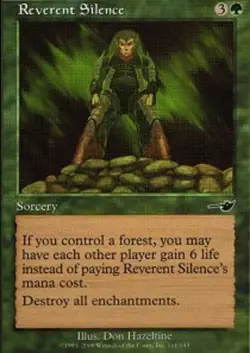 MTG magic cards 2x Reverent Silence Nemesis Light Play, English - Image 1