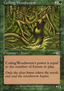 MTG magic cards 2x Coiling Woodworm Nemesis Light Play, English - Image 1