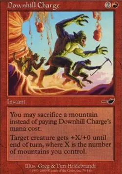 MTG magic cards 2x Downhill Charge Nemesis Light Play, English - Image 1
