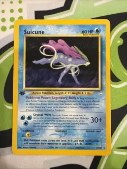 2001 POKEMON NEO REVELATION 1st EDITION SUICUNE CARD 27/64 BASIC 60 HP - Image 1