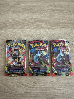 Pokemon Cards Phantasmal Flames EMPTY Artwork Packs X3 With Bonus Gift - Image 1