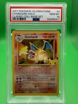 Pokemon Charizard 4/102 Celebrations Classic Collection Holo 2021 PSA 10 - Image 1