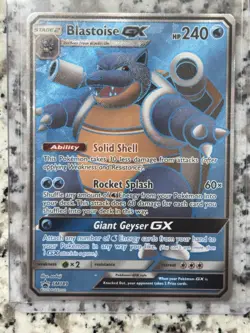 Pokemon TCG Blastoise GX SM189 Promo Full Art Holo Sun Moon Black Star clean LP - Image 1