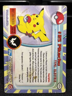 Pokemon TCG 2000 Topps Series 2 #25 Pikachu TV Animation Edition Non Foil Card - Image 2